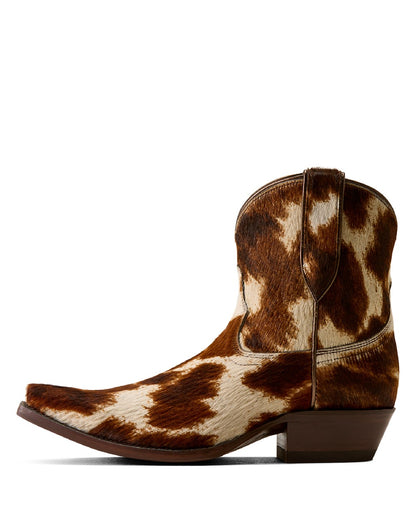 Cow Hair On coloured Ariat Womens Cate X Toe Western Boots on white background 