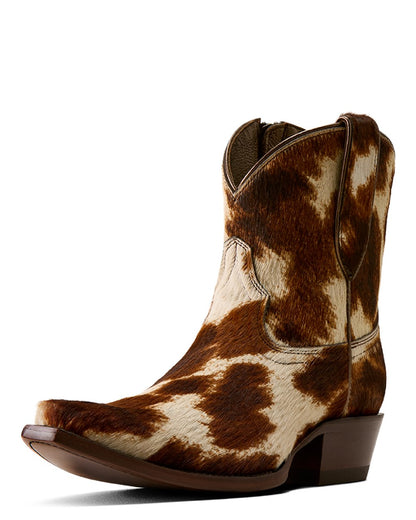Cow Hair On coloured Ariat Womens Cate X Toe Western Boots on white background 