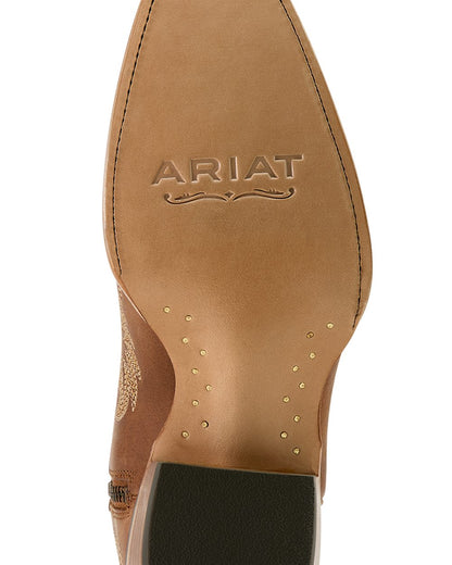 Shades of Grain coloured Ariat Womens Cate X Toe Western Boots on white background 
