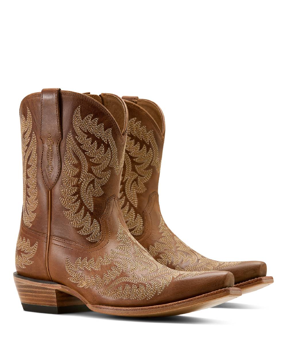 Shades of Grain coloured Ariat Womens Cate X Toe Western Boots on white background 