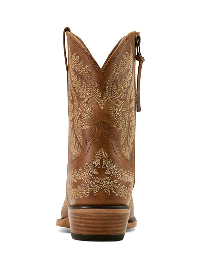 Shades of Grain coloured Ariat Womens Cate X Toe Western Boots on white background 