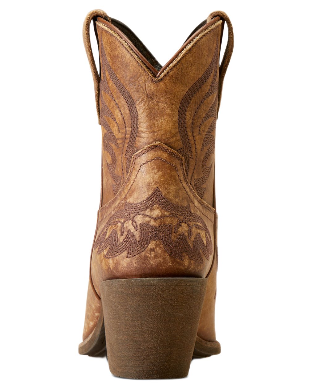 Naturally Distressed Brown coloured Ariat Womens Chandler X Toe Western Boots on white background 
