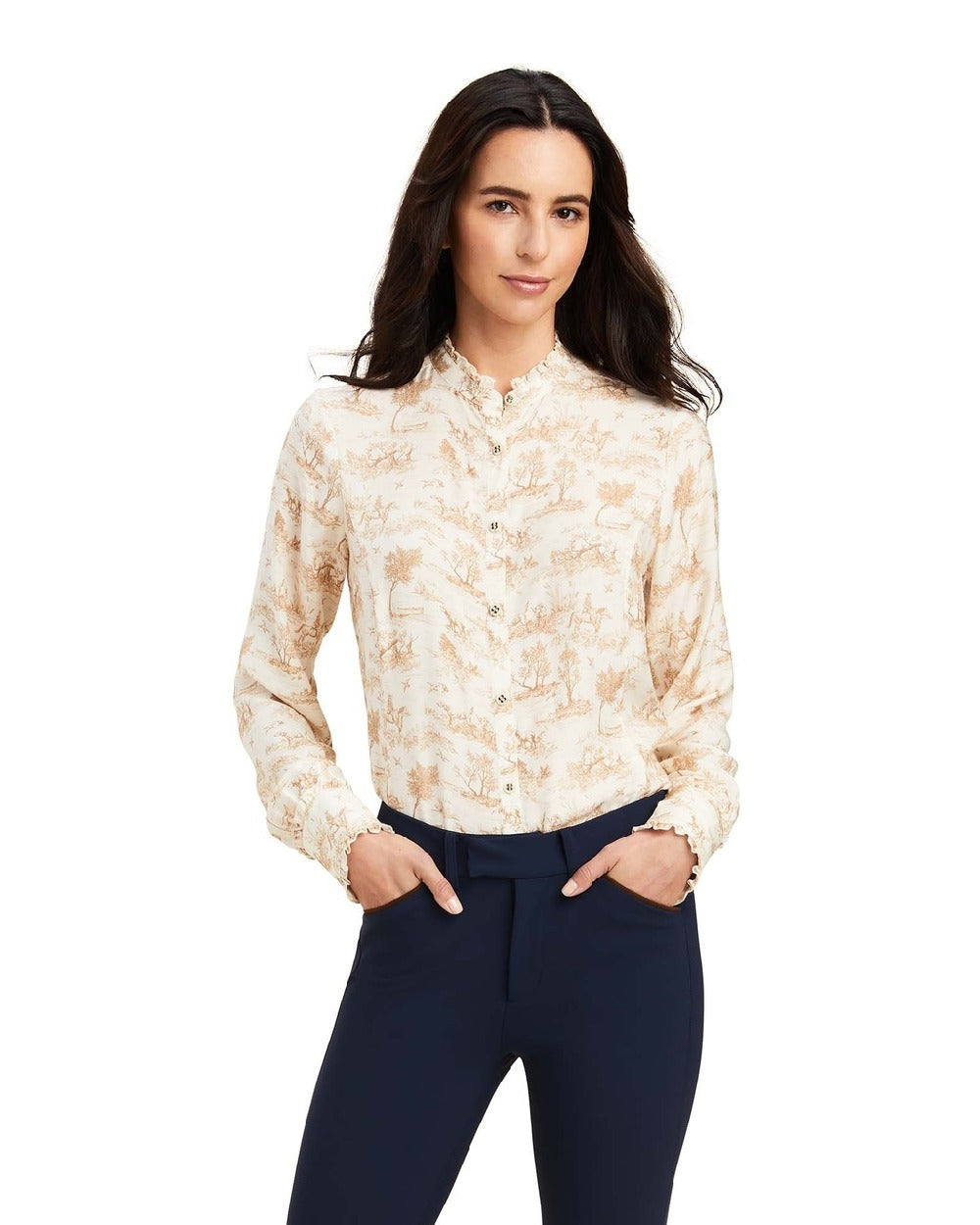 Toile coloured Ariat Womens Clarion Blouse on White background 