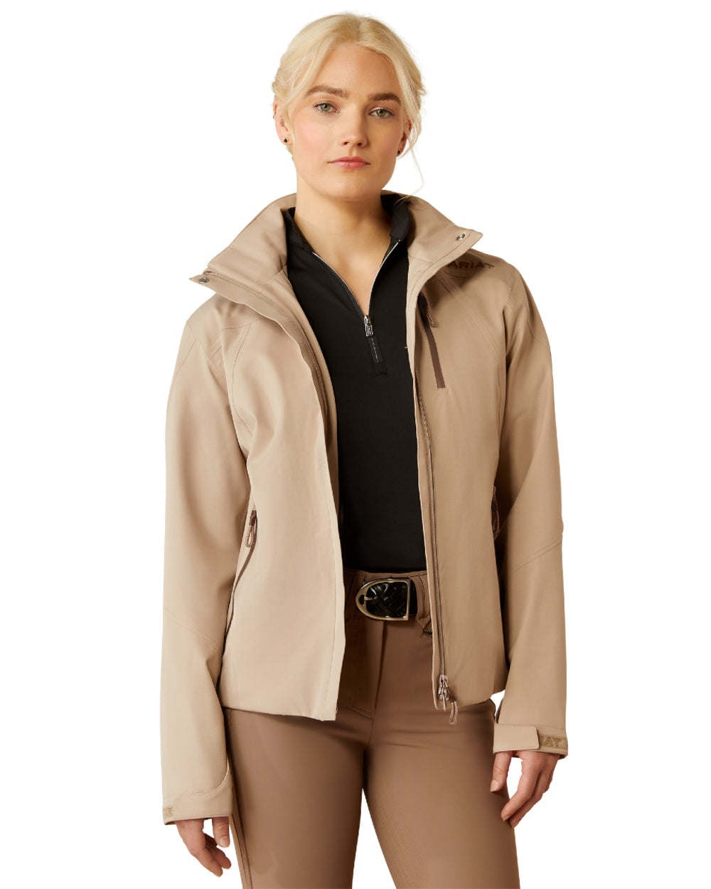 Cape Reed Coloured Ariat Womens Coastal Waterproof Jacket on white background 