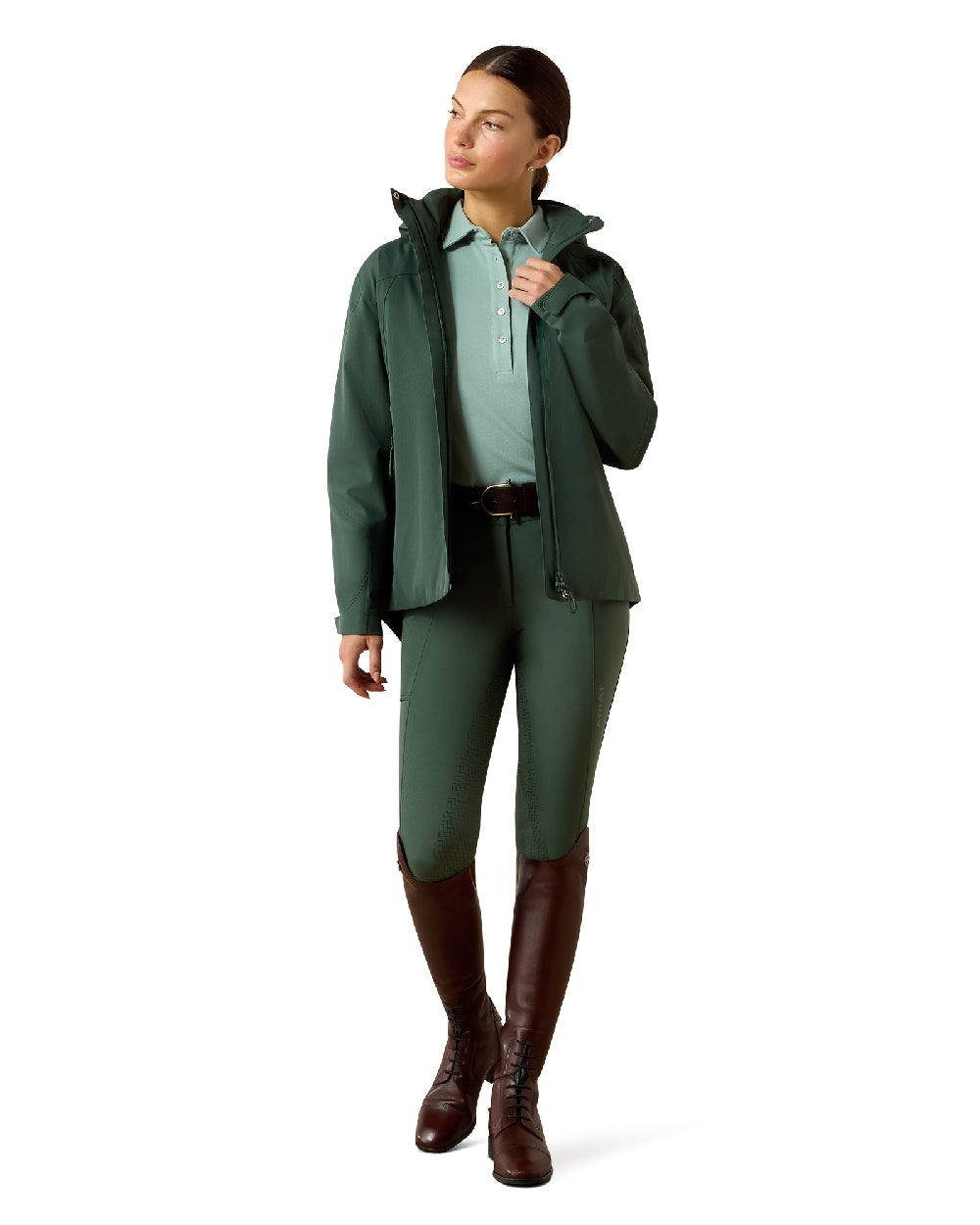 Monstera coloured Ariat Womens Coastal Waterproof Jacket on white background 