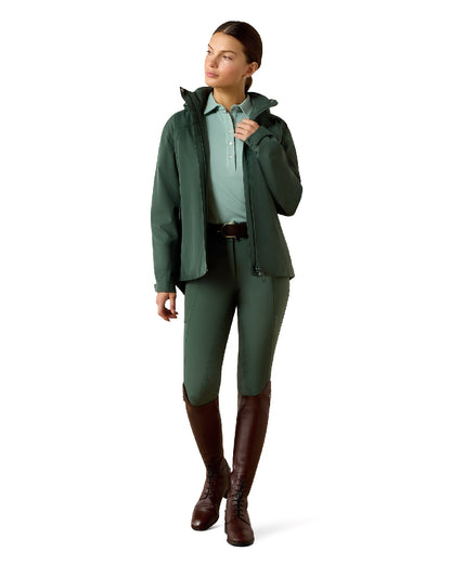 Monstera coloured Ariat Womens Coastal Waterproof Jacket on white background 