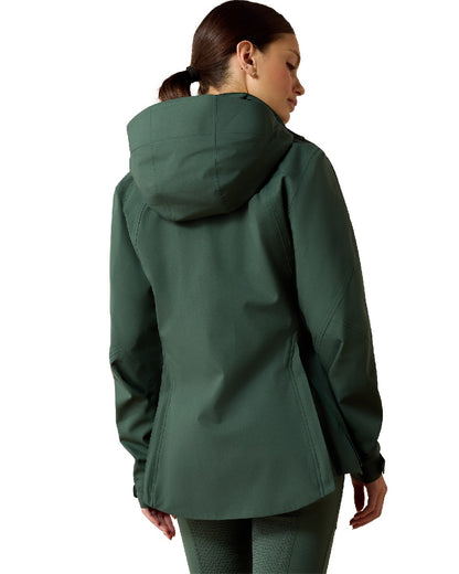 Monstera coloured Ariat Womens Coastal Waterproof Jacket on white background 