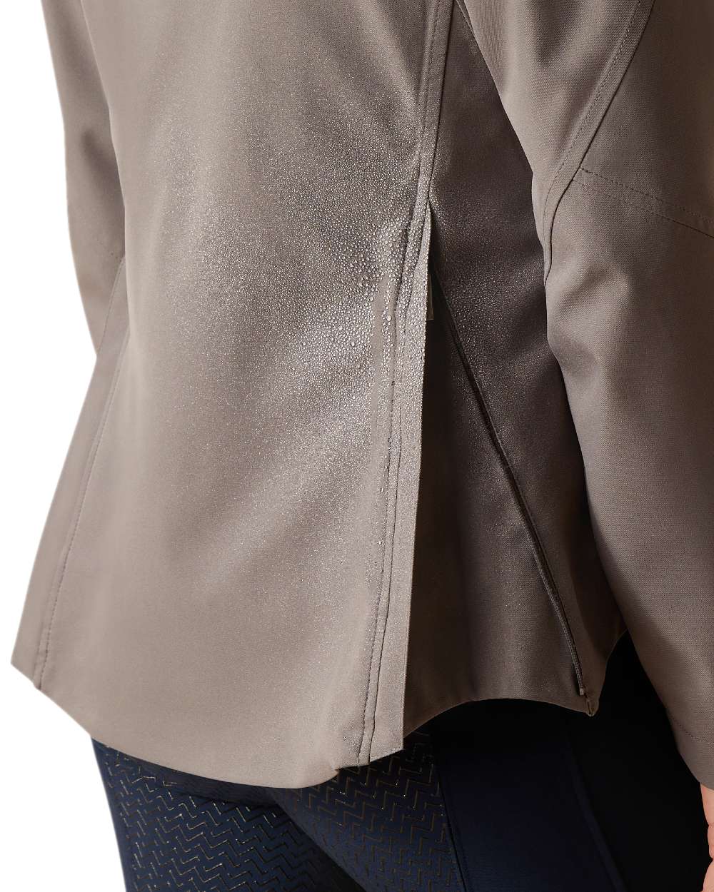 Plum Grey Coloured Ariat Womens Coastal Waterproof Jacket on white background 
