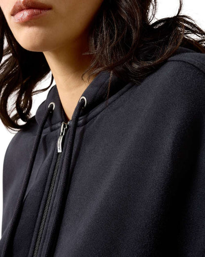 Black coloured Ariat Womens Compass Half Zip Sweatshirt on white background 