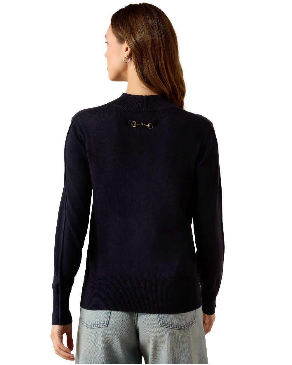 Dark Navy coloured Ariat Womens Coney Sweater on white background 