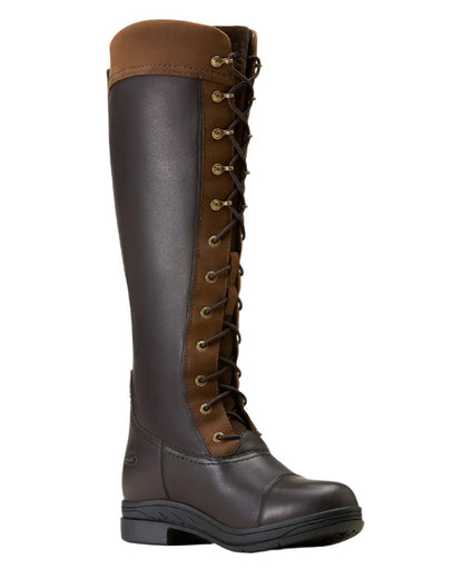 Ebony Brown Coloured Ariat Womens Coniston Max Waterproof Insulated Boot on white background 