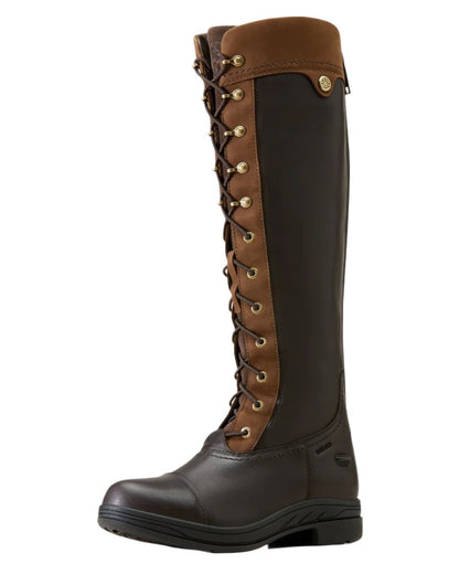 Ebony Brown Coloured Ariat Womens Coniston Max Waterproof Insulated Boot on white background 