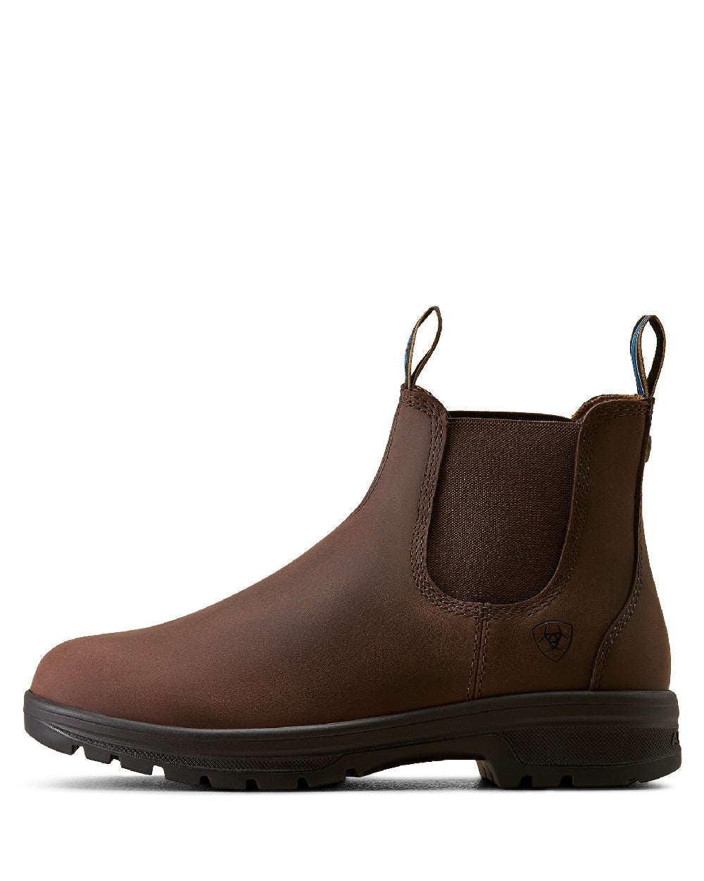 Brunette coloured Ariat Womens Cooper Chelsea Boots on white background 