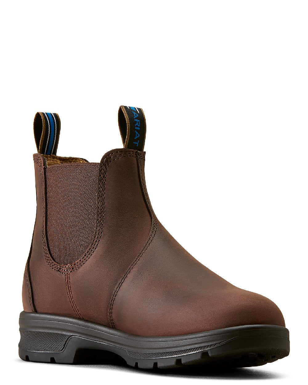 Brunette coloured Ariat Womens Cooper Chelsea Boots on white background 