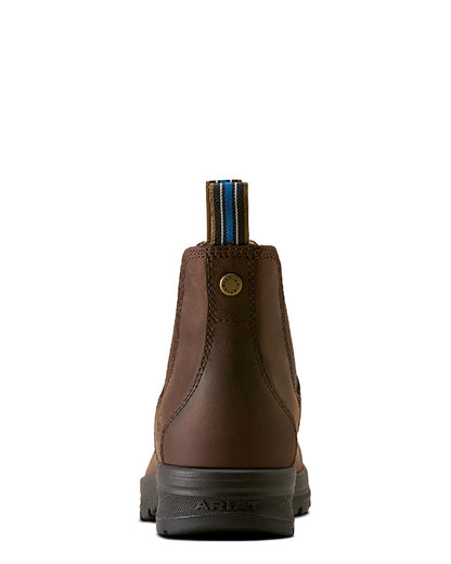 Brunette coloured Ariat Womens Cooper Chelsea Boots on white background 