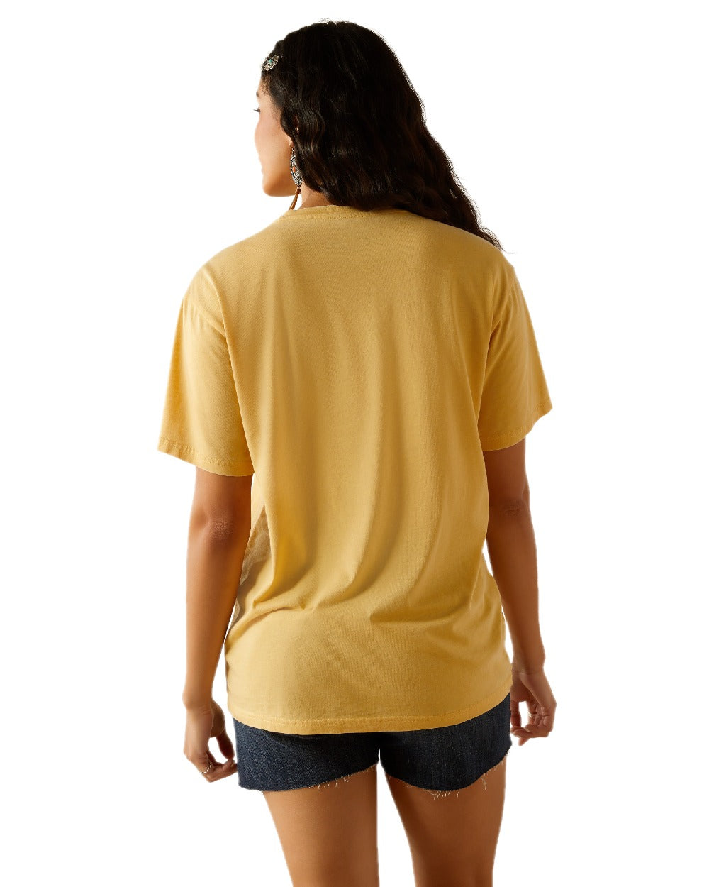 Rattan coloured Ariat Womens Darlin Rose T-Shirt on white background 