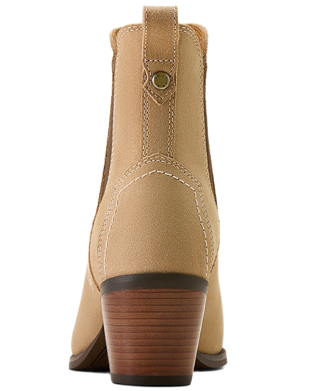Camel Suede coloured Ariat Womens Demi Boots on white background 