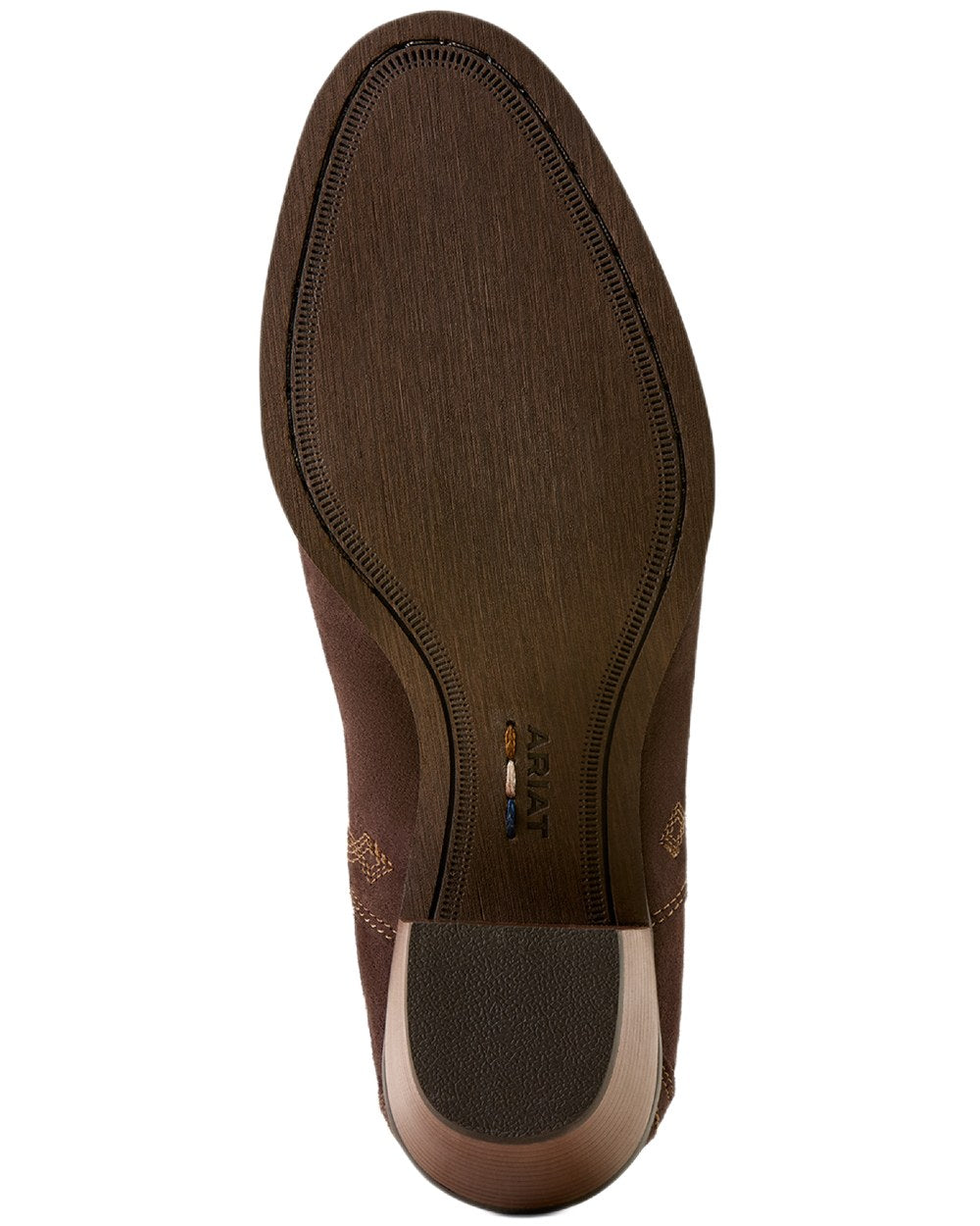 Chocolate Suede coloured Ariat Womens Demi Boots on white background 