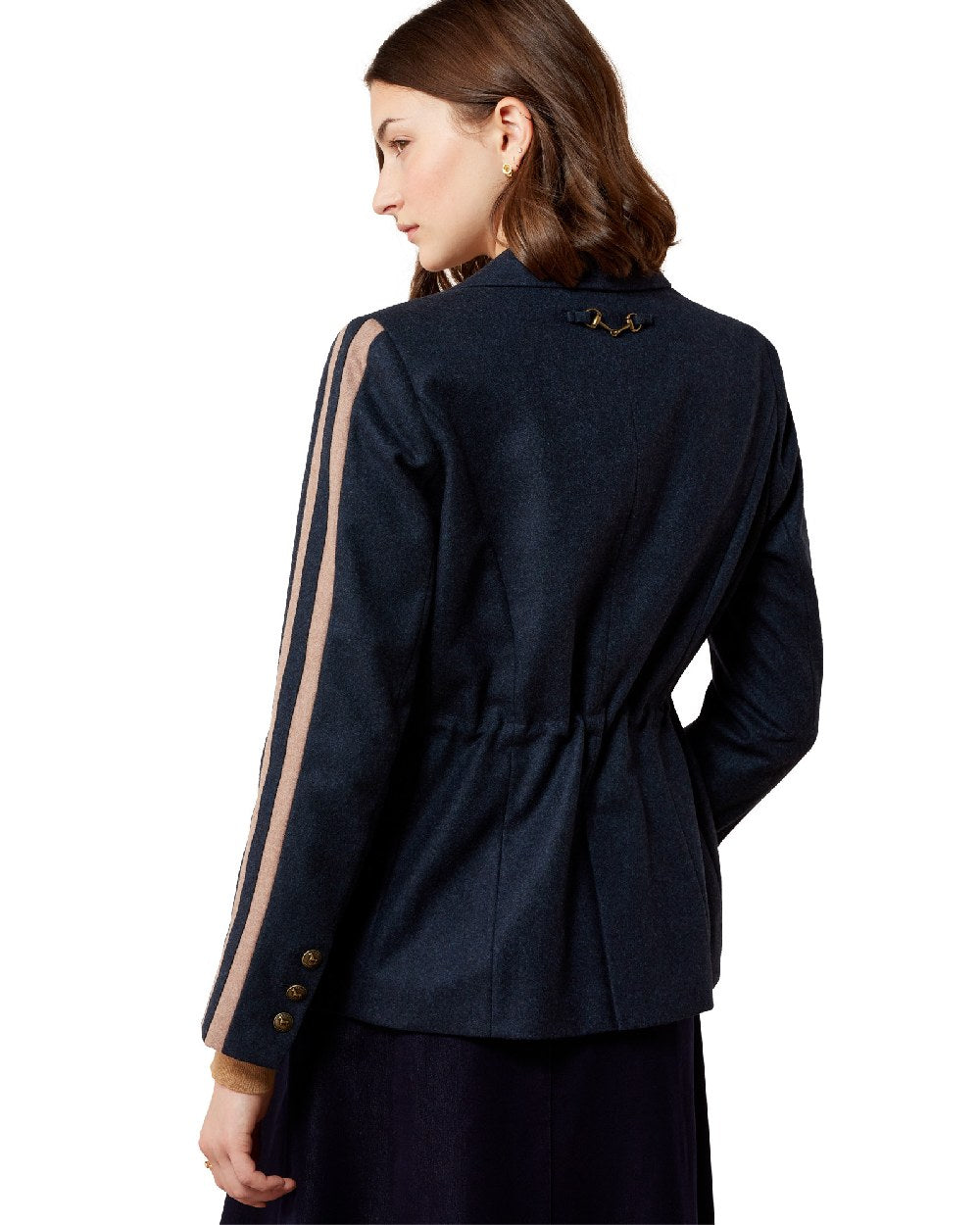 Navy coloured Ariat Womens Dornie Blazer on white background 
