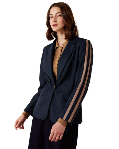 Navy coloured Ariat Womens Dornie Blazer on white background 