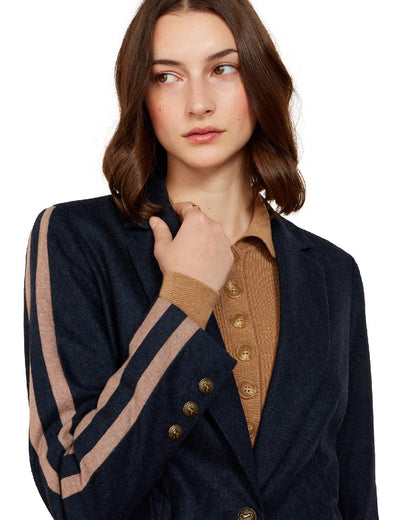 Navy coloured Ariat Womens Dornie Blazer on white background 