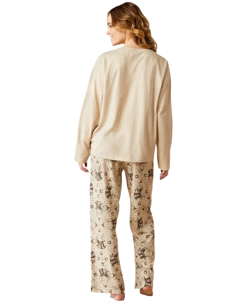 Cowgirl Print coloured Ariat Womens Dreams Pajama Set on white background 