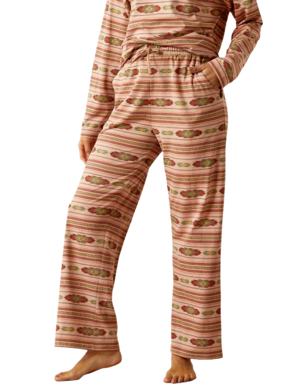 Serape Print coloured Ariat Womens Dreams Pajama Set on white background 