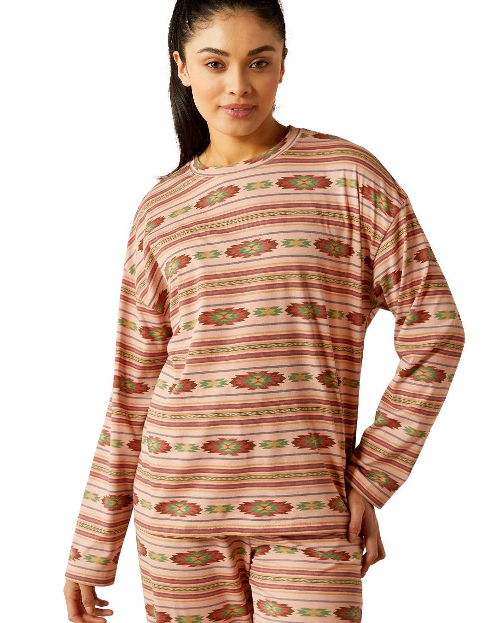 Serape Print coloured Ariat Womens Dreams Pajama Set on white background 