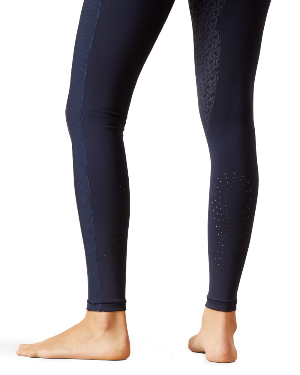 Navy Eclipse Coloured Ariat Womens Eos Chic Half Grip Tights on white background 