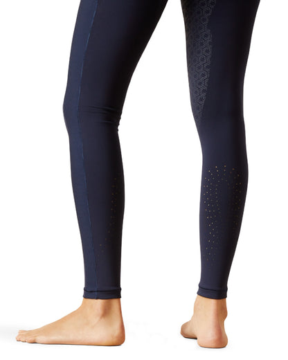 Navy Eclipse Coloured Ariat Womens Eos Chic Half Grip Tights on white background 