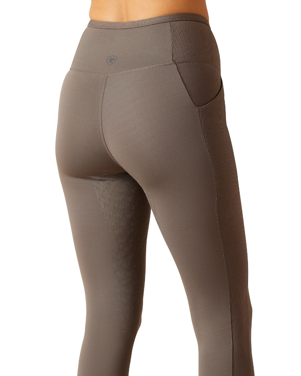 Plum Grey Coloured Ariat Womens Eos Chic Half Grip Tights on white background 