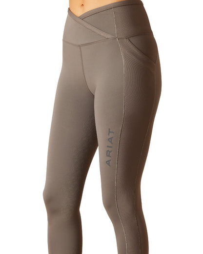 Plum Grey Coloured Ariat Womens Eos Chic Half Grip Tights on white background 