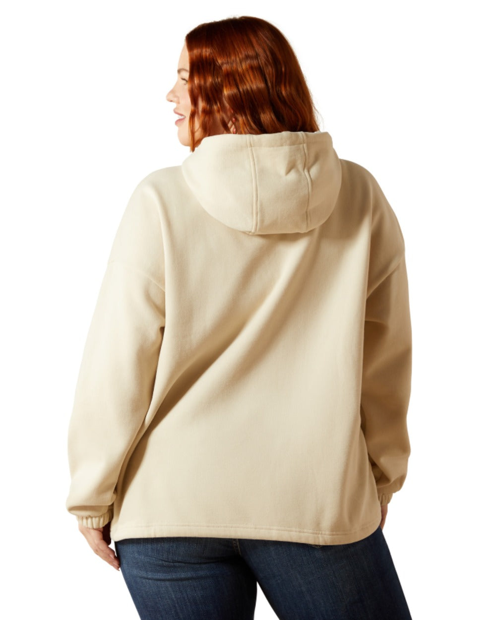 Oyster Grey Coloured Ariat Womens Essential Sendero Yeehaw Hoodie on white background 