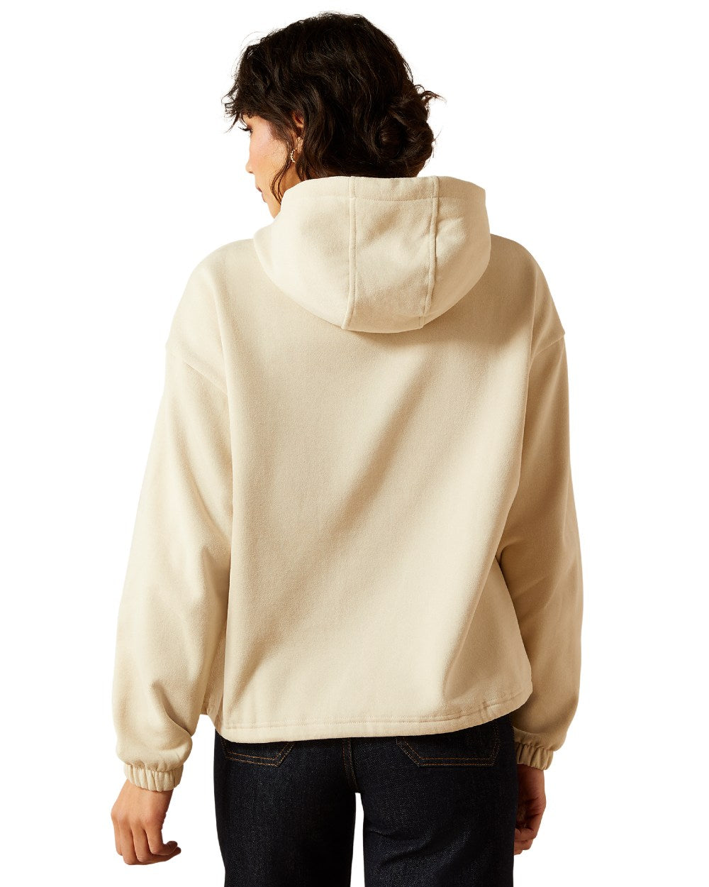 Oyster Grey Coloured Ariat Womens Essential Sendero Yeehaw Hoodie on white background 