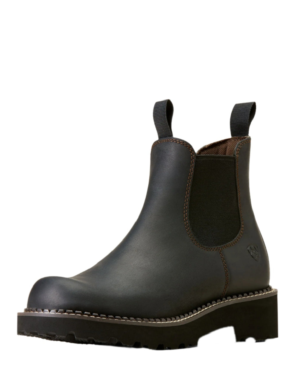 Black Deertan coloured Ariat Womens Fatbaby Twin Gore Western Boots on white background 
