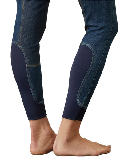 Marine coloured Ariat Womens Halo Denim Full Seat Breech on white background 