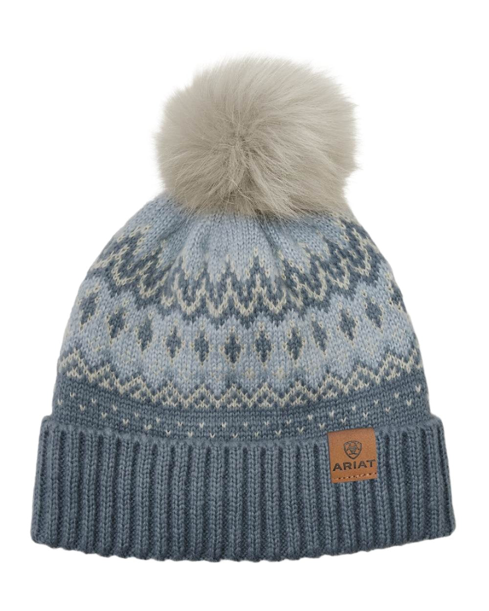 Navy Coloured Ariat Womens Hansford Beanie on white background 