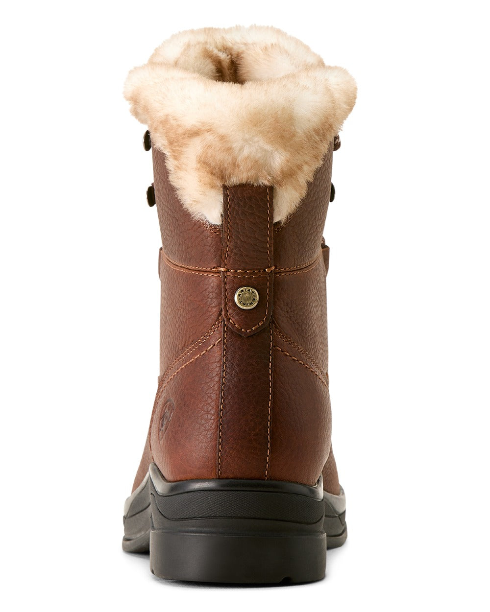 Dark Brown coloured Ariat Womens Harper Sherpa Waterproof Boots on white background 