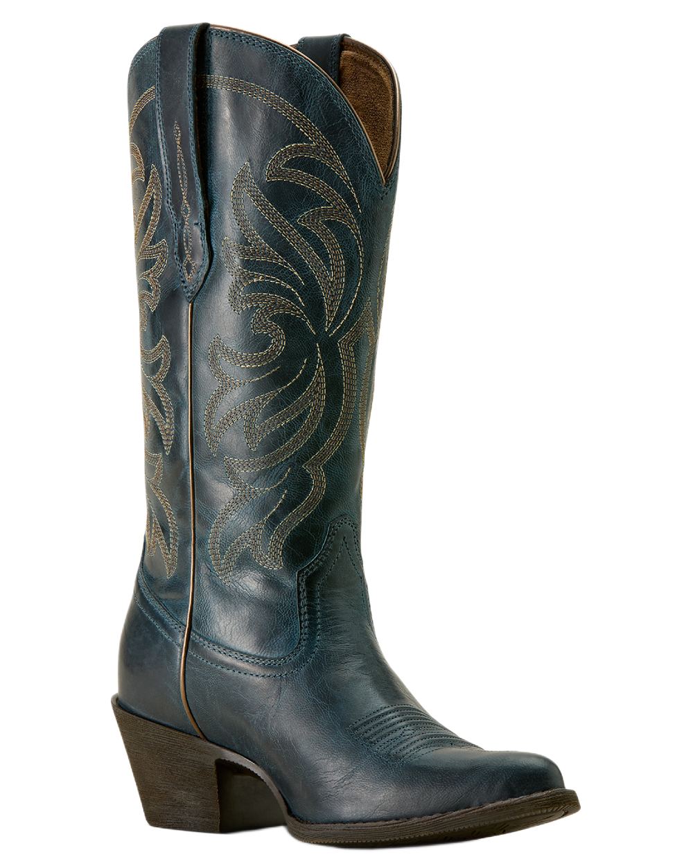 Fresh Denim coloured Ariat Womens Heritage J Toe Stretchfit Boots on white background 