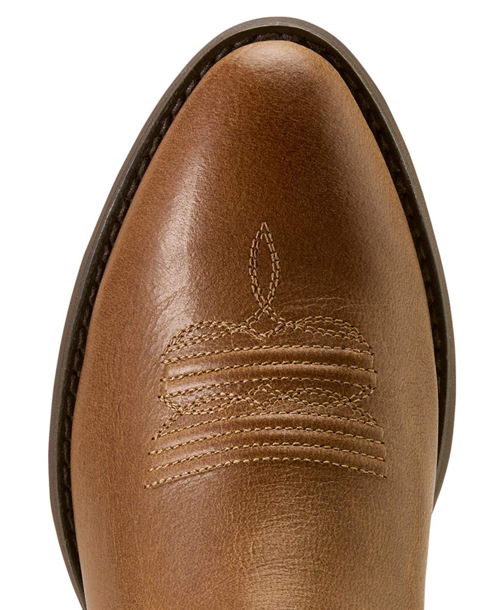Toasty Tan coloured Ariat Womens Heritage Meadow R Toe Western Boots on white background 