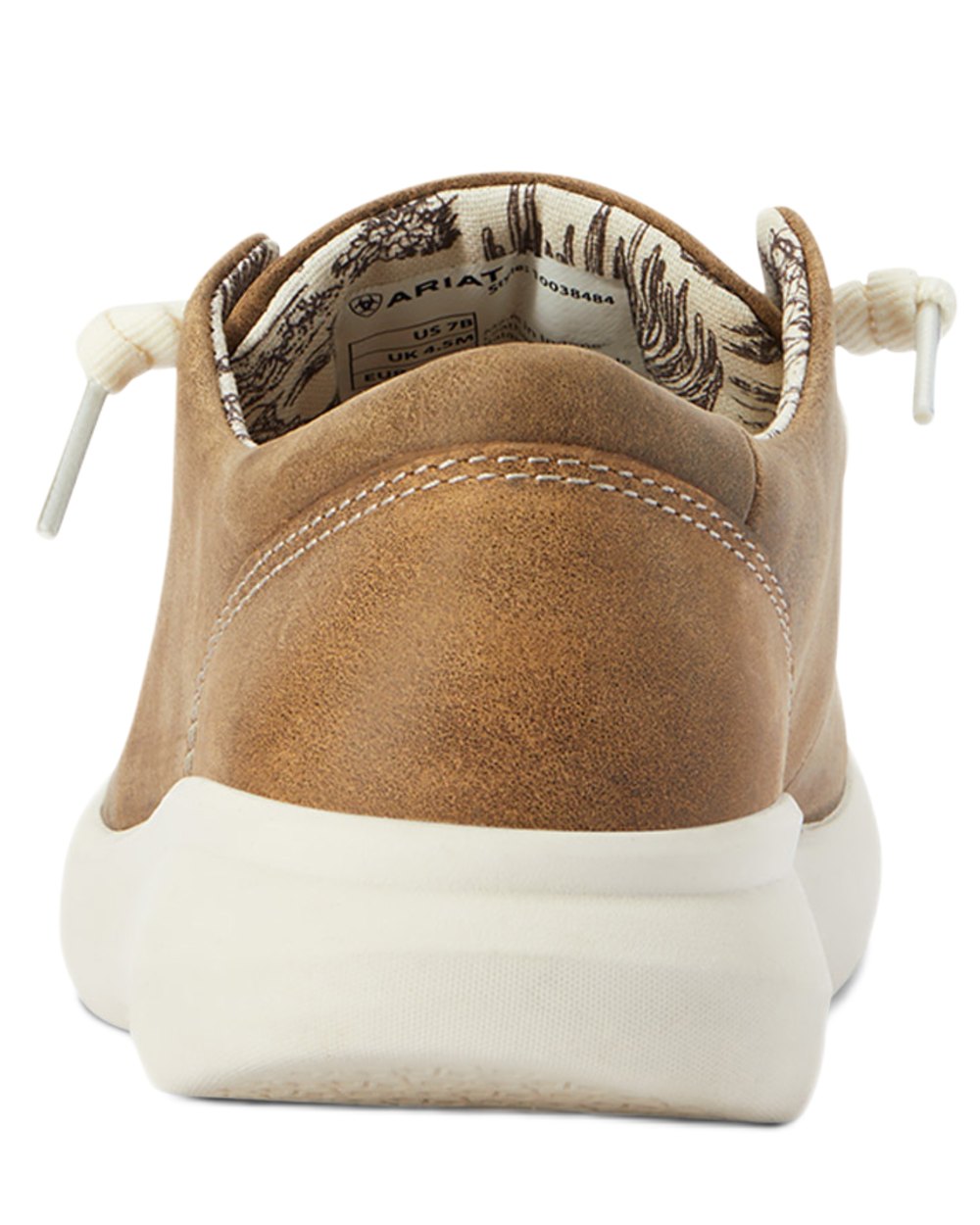 Brown Bomber coloured Ariat Womens Hilo Shoes on white background 