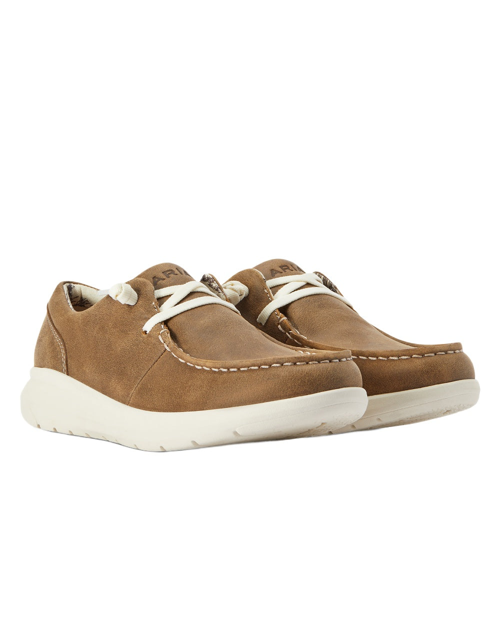 Brown Bomber coloured Ariat Womens Hilo Shoes on white background 