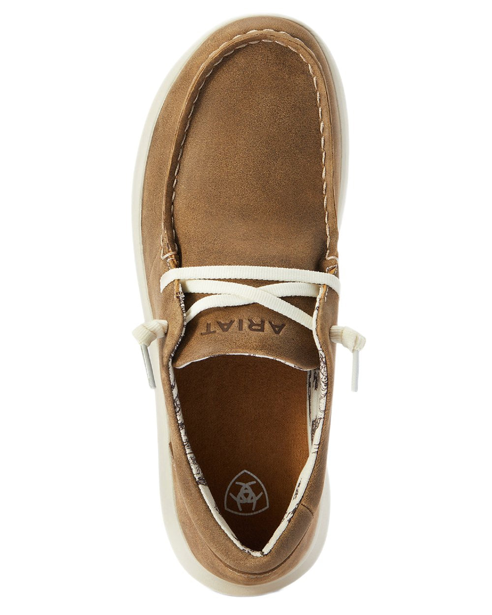 Brown Bomber coloured Ariat Womens Hilo Shoes on white background 