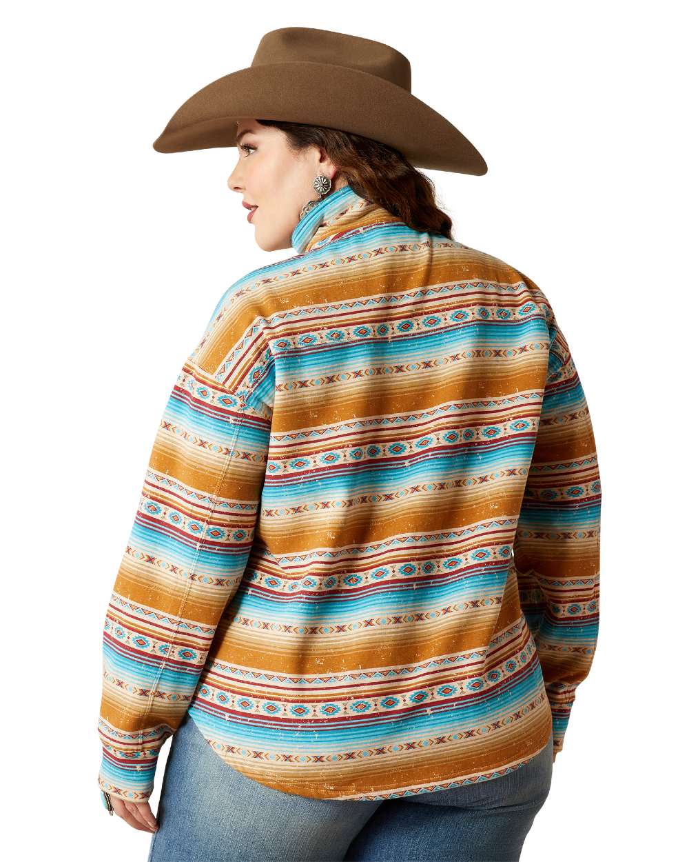 Fallon Serape Print Coloured Ariat Womens Hometown Sweatshirt on white background 