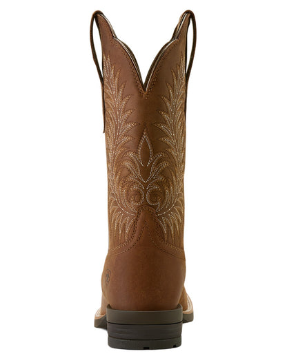 Frontier Brown coloured Ariat Womens Hybrid Ranchward W Toe Western Boots on white background 