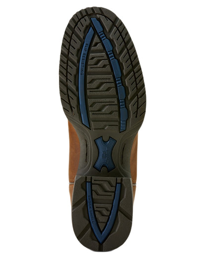 Frontier Brown coloured Ariat Womens Hybrid Ranchward W Toe Western Boots on white background 