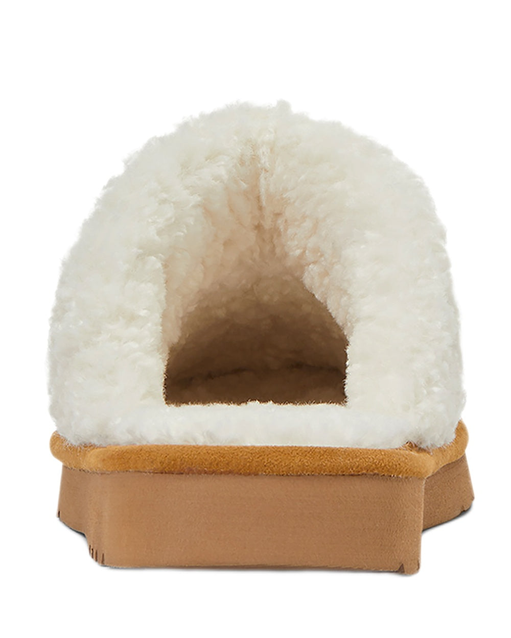 Chestnut coloured Ariat Womens Jackie Square Toe Slippers on white background 