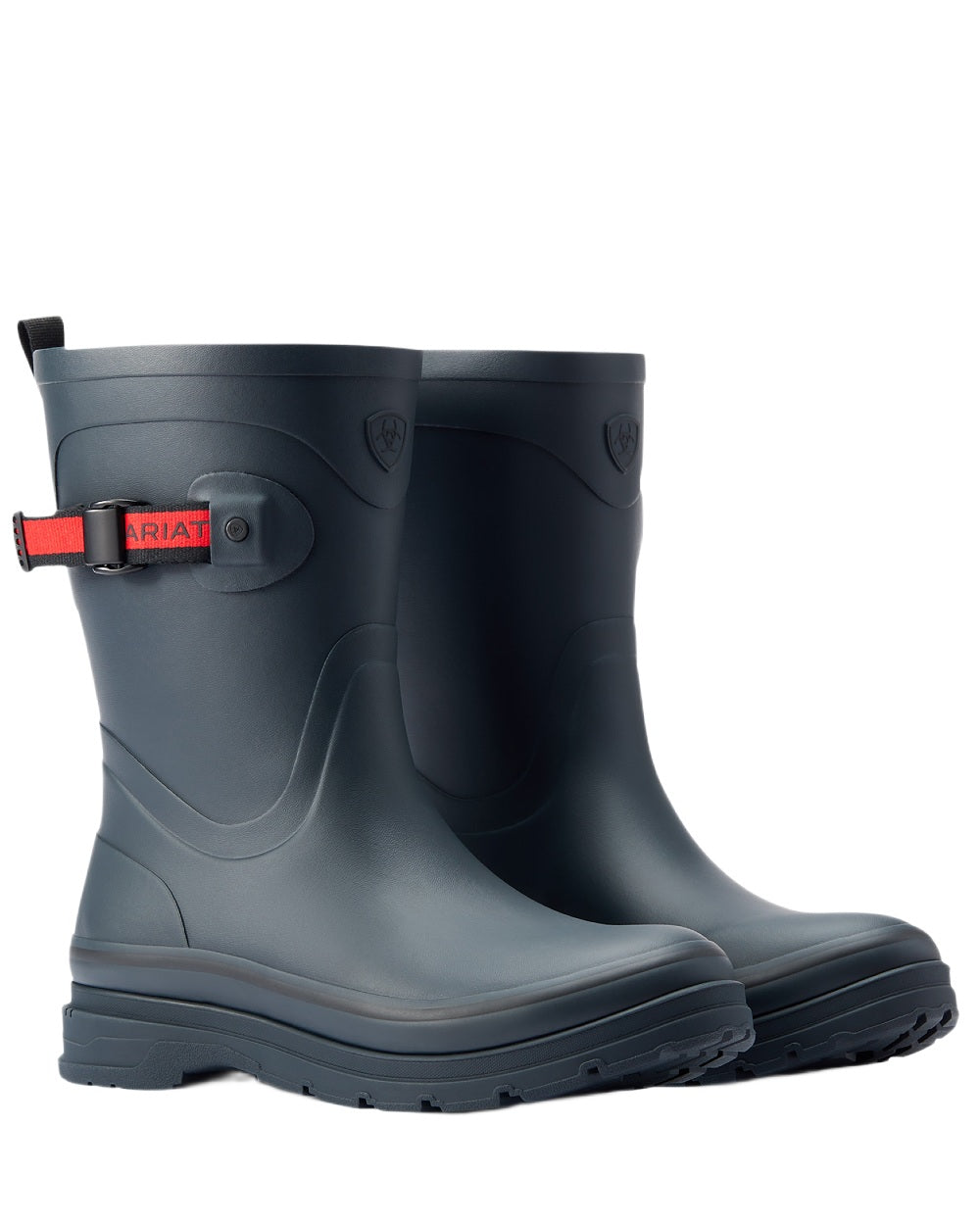 Navy coloured Ariat Womens Kelmarsh Mid Rubber Wellington Boots on white background 