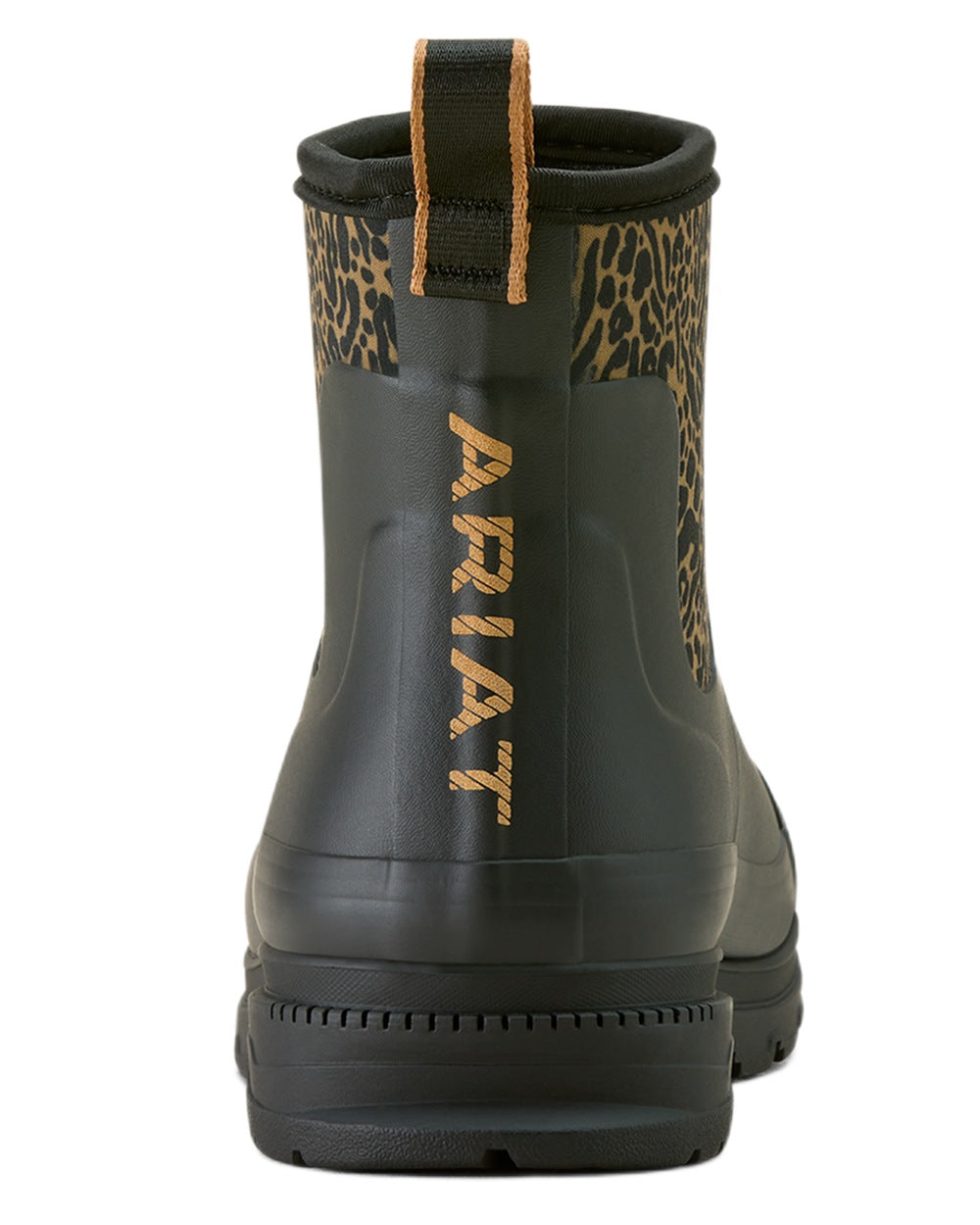 Black coloured Ariat Womens Kelmarsh Shortie Rubber Boots on white background 