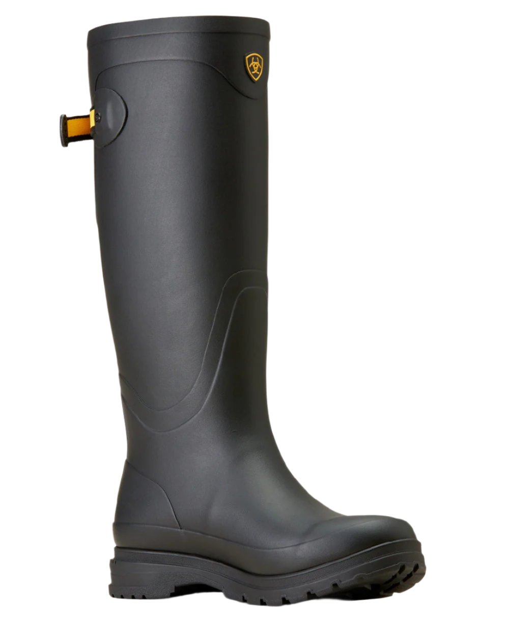 Black coloured Ariat Womens Kelmarsh Wellington Boots on White background 